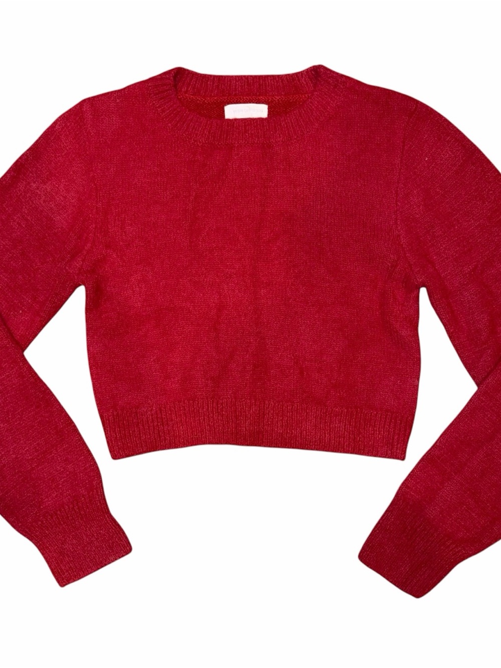 Urban Outfitters Cropped Fuzzy Red Sweater